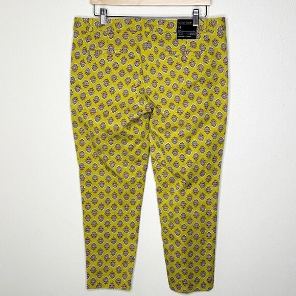 Banana Republic Yellow Print Sloan Crop Pants NWT - Women’s US 14 - Picture 2 of 9